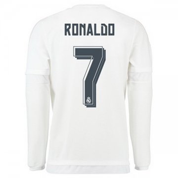 Maillot Real Madrid Manche Longue Ronaldo Domicile 2015 2016 la Vente à Bas Prix