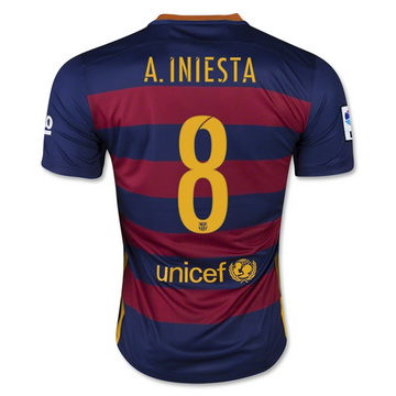 Maillot Barcelone A.Iniesta Domicile 2015 2016 Remise Lyon