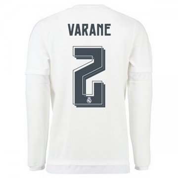Maillot Real Madrid Manche Longue Varane Domicile 2015 2016 Réduction Prix